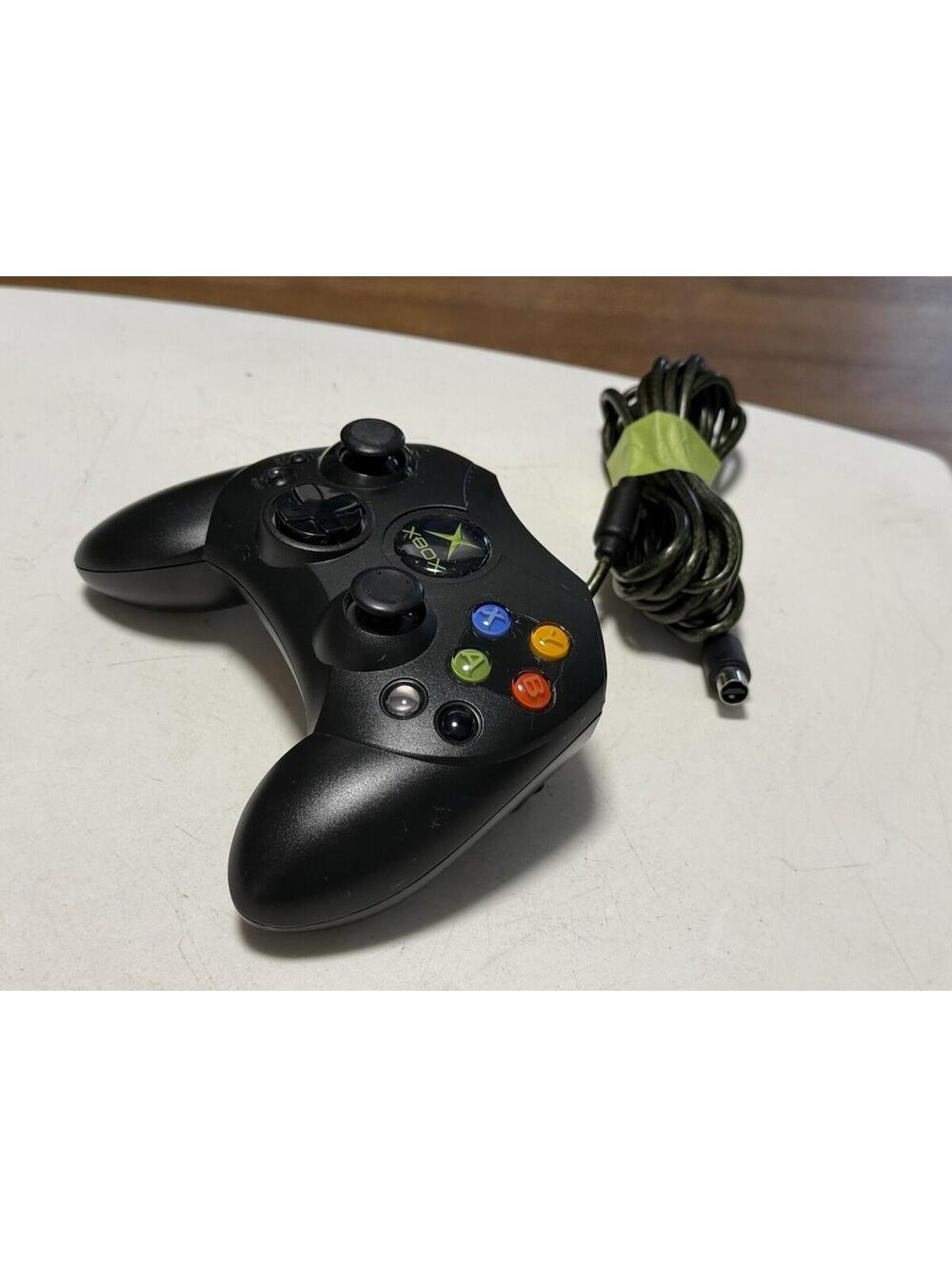 Original MICROSOFT XBOX Black S Type Controller  Missing Breakaway Dongle